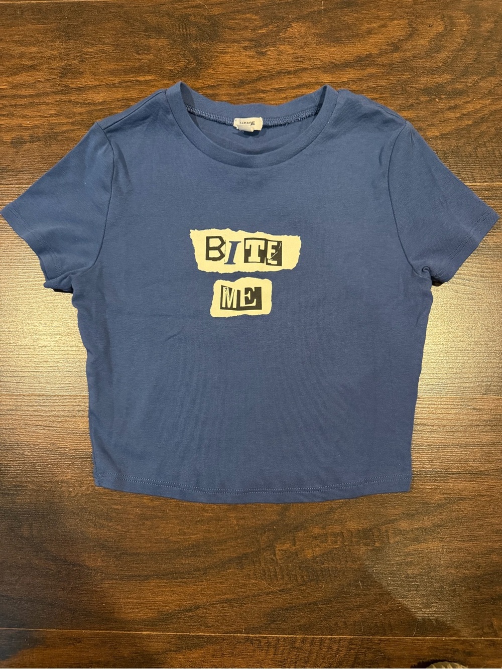 Garage Women’s Blue Graphic 'Bite Me' Tee
